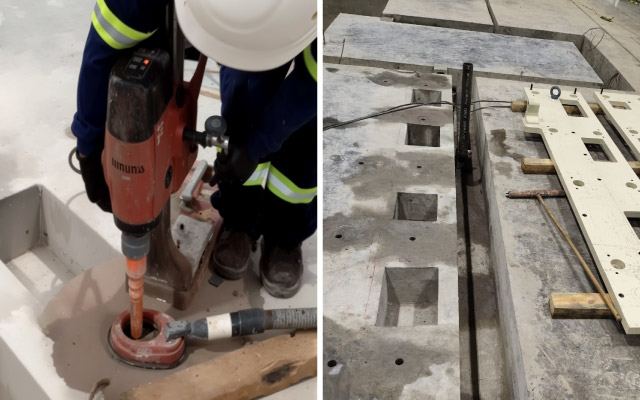 Fixação de chumbadores, chumbação química